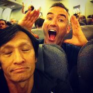 Jeff sleeping on airplane