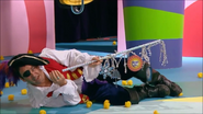 Captain Feathersword falling down in "Lights, Camera, Action, Wiggles!" TV Series