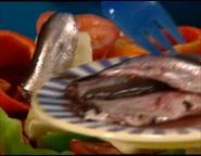 Anchovies. They're part of the fish food group."