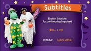 Subtitles menu (Background music: Mumbles the Monster)