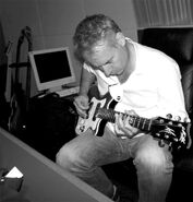 John Field playing Maton guitar in Hot Potato Studios