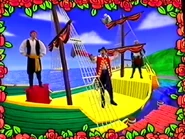 Captain Feathersword and his pirate crew on the S.S. Feahersword