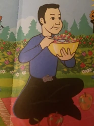 Cartoon Anthony eating fruit salad