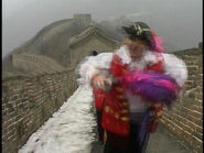 Captain Feathersword at the Great Wall of China