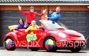 The Wiggles in the Volkswagen Big Red Car