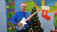 Anthony playing Blue Maton MS T-Byrd Electric Guitar in Wiggly, Wiggly Christmas! (2017 video)