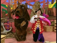 Captain Feathersword and Wags practice begging