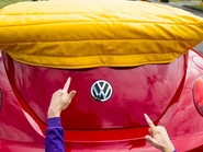 The Volkswagen Big Red Car's back door