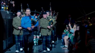 Anthony playing the bagpipes