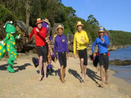 The Wiggles and Dorothy in "Surfer Jeff"