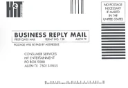 HIT Entertainment Business Reply Mail insert