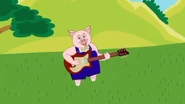 Mr Pig playing the Maton Mastersound MS500 guitar