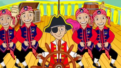 Cartoon Captain and his crew