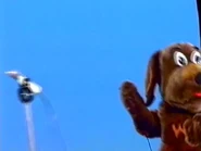 Puppet Wags chasing the microphone