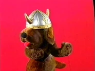 Puppet Wags in a viking hat