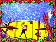 Captain Feathersword falling down