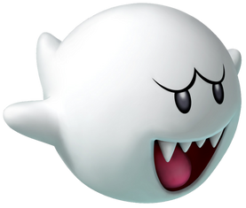 This picture shows Boo's official artwork from Mario Party 8.