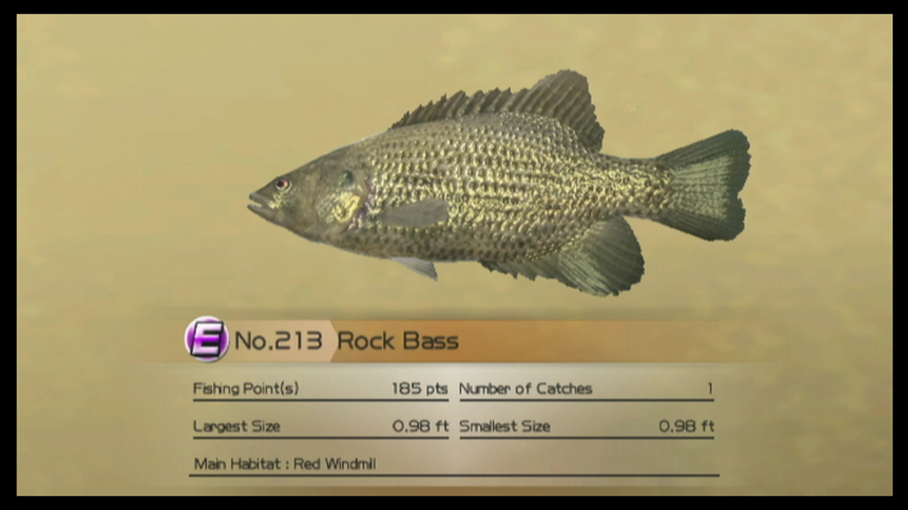 Rock Bass, Wii Fishing Resort Wiki