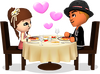 A male mii proposing to a female mii.