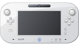 A white Wii U GamePad.