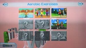 Wiifit aerobic menu