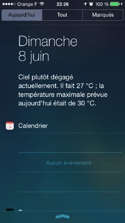 Le Centre de notifications sur .