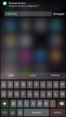 Notification message bannière ios 8