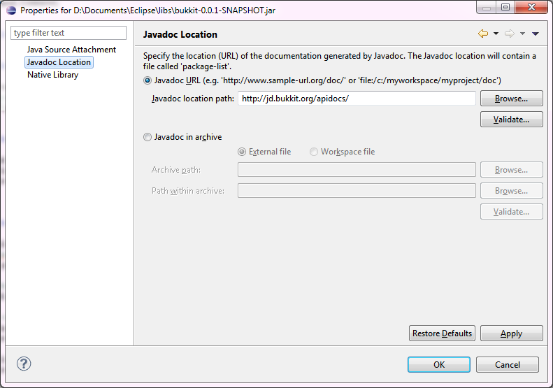 Plugin Tutorial Eclipse Official Bukkitwiki