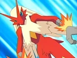 A Blaziken in action