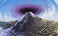 The Distortion World appearing over Mt. Coronet in Sinnoh