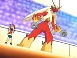 May and her Blaziken in a Pokémon Contest.