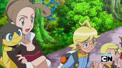 Pokemon XY Episode 5. Alexa, Clemont, and Bonnie watch Ash's first Kalos  Gym battle against Viola, the Santelune City Gym le…