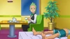 Cilan looking at Ash on the bed.