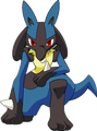 Lucario in a crouching position.