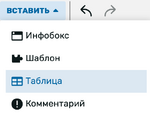 Вставка таблицы Виз.ред