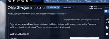 Jaetulla ohjesivulla voi olla myös paikallista tekstiä