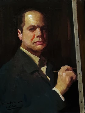 Escuela Valenciana, Retrato Valenciano, Museo de Bellas Artes de Valencia, Pintor Alejandro Cabeza, Autorretrato, pintura Española