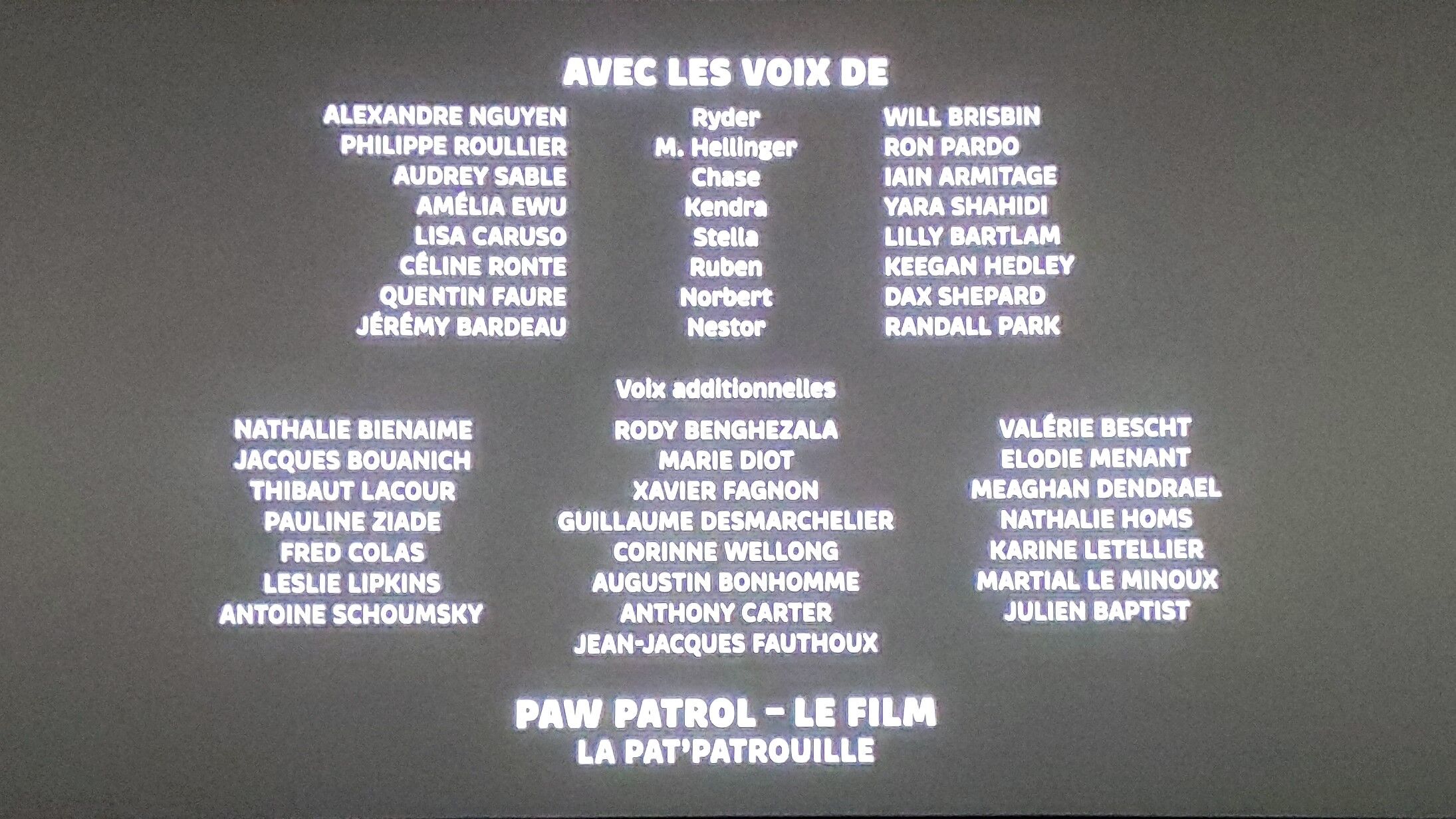 La Pat' Patrouille : Le Film, Wiki Doublage francophone