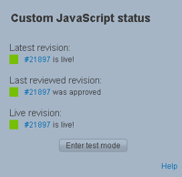 Блок «Статус користувацького JavaScript»