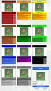 Старые табличные инфобоксы с неудачным сочетанием цветов в некоторых случаях (красный, синий, фиолетовый, чёрный).