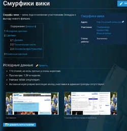 Статья о проекте на Эскадре Фэндома