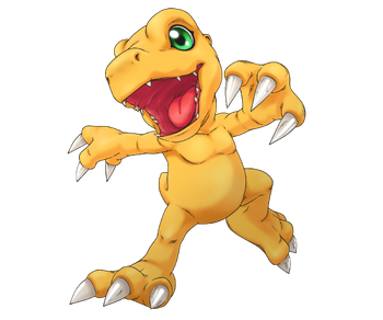 Agumon as he appears from Digimon Cyber Sleuth