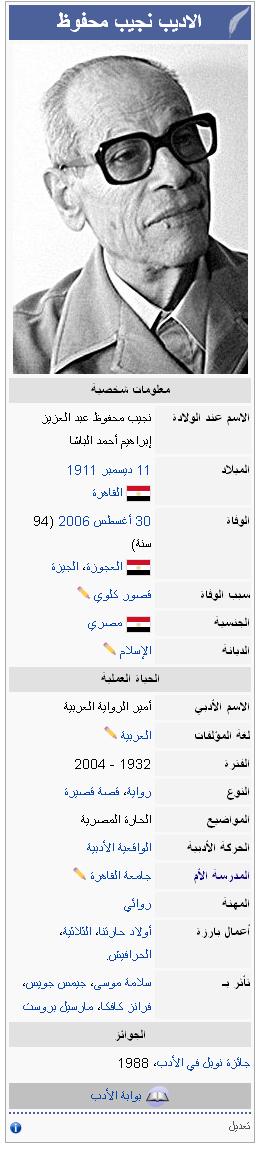 نجيب محفوظ ويكي ويكيبيديا، الموسوعة الحرة Fandom 7513