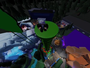 The Technician while hes stuck on Greens Drop Tower.