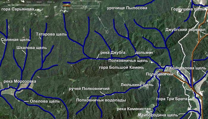 Карта водопадов краснодарского края