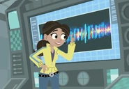 The supersonic sound waves of the dolphins are visually shown on a screen inside the Amphi-Sub.