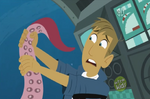 Martin holding tentacle