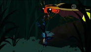 A bigger species of firefly is trying to eat Martin in Firefly Power.
