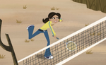 Aviva is playing badminton…