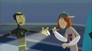 Jimmy is standing right of Chris, who is still holding the flashlight.